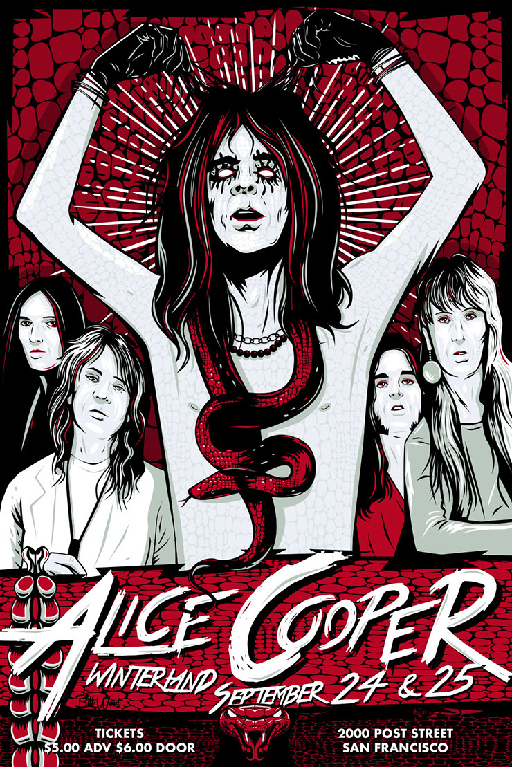 Alice Cooper poster by BIll Wood.