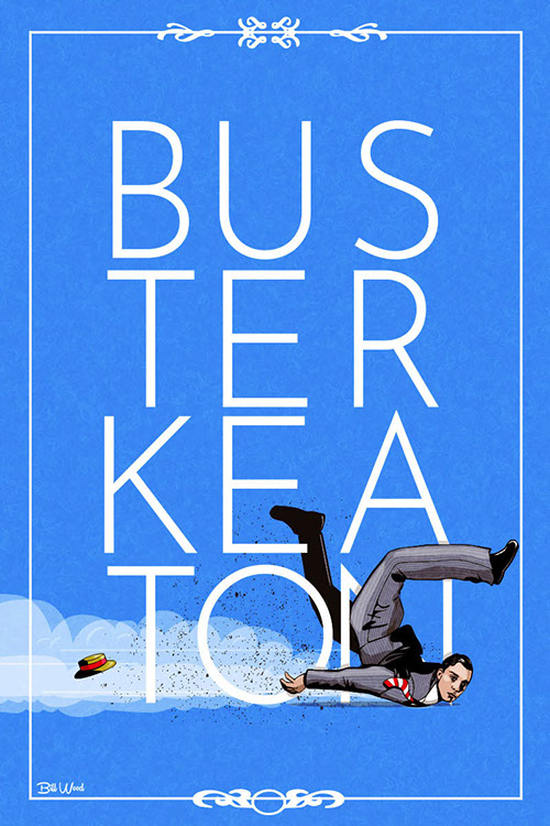 Buster Keaton movie poster art by Bill Wood.