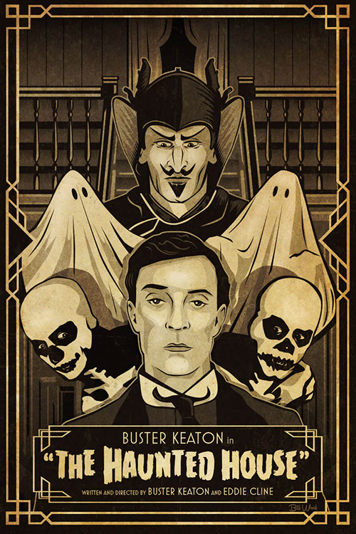 Buster Keaton movie poster art by Bill Wood.