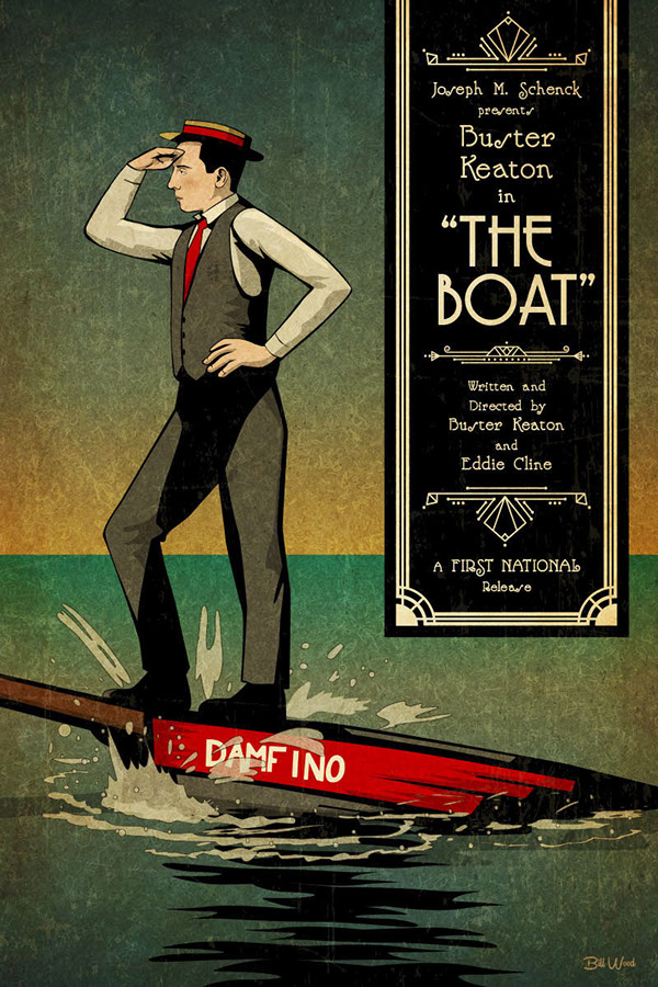 Buster Keaton movie poster art by Bill Wood.