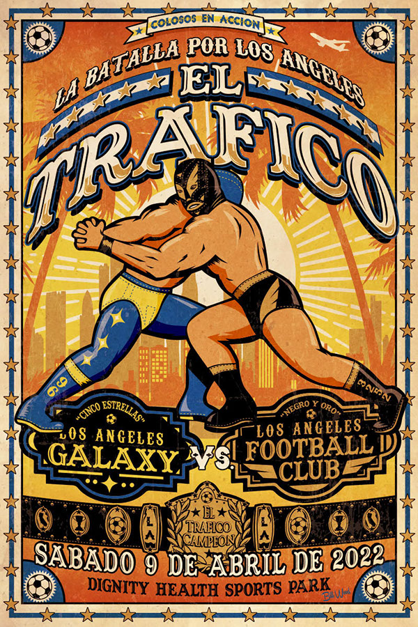 El Trafico soccer poster art by Bill Wood.