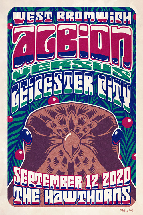 Premier League matchday poster art by Bill Wood.