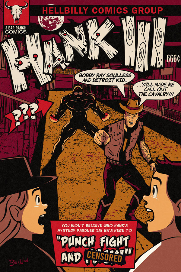 Hank Williams III poster art by Bill Wood.