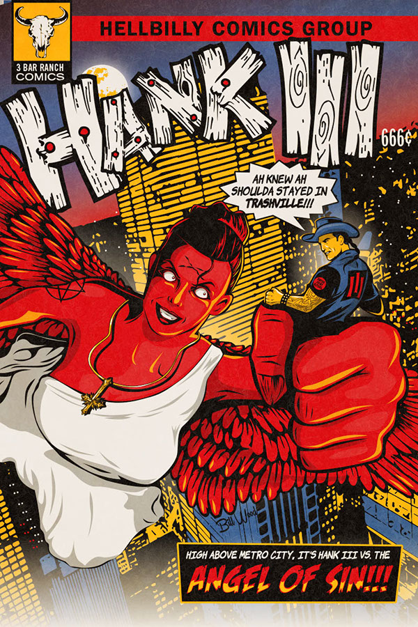 Hank Williams III poster art by Bill Wood.