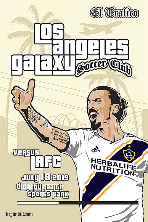 El Trafico soccer poster art by Bill Wood.