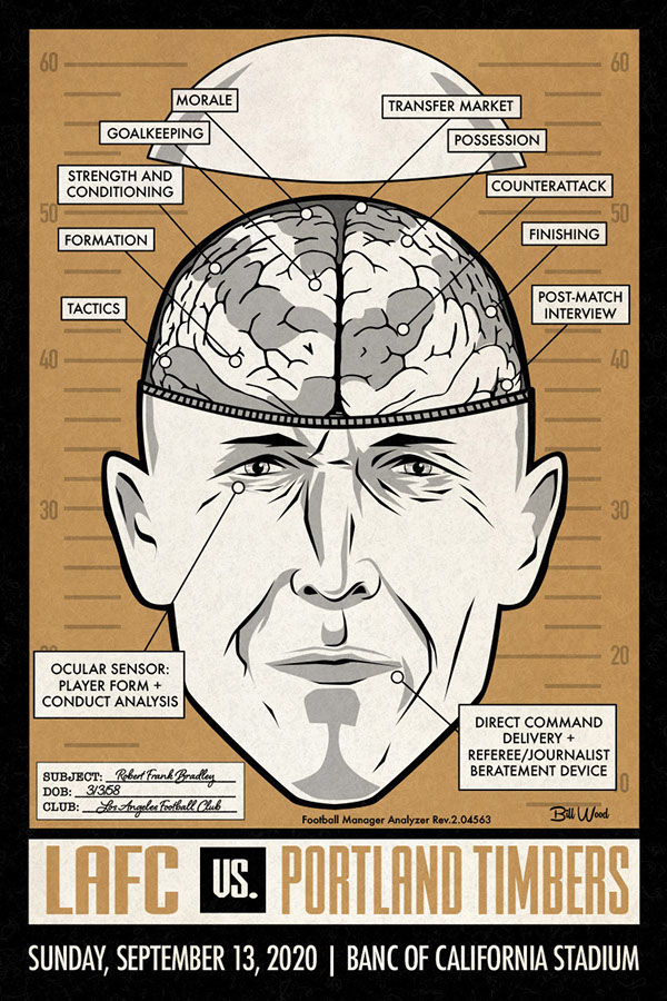 LAFC soccer poster art by Bill Wood.