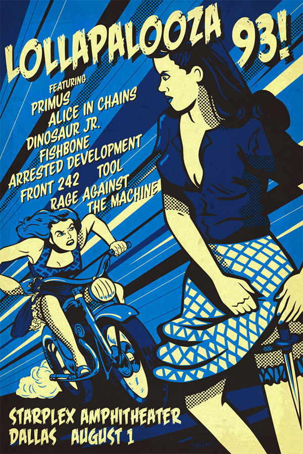 Lollapalooza poster art by Bill Wood.