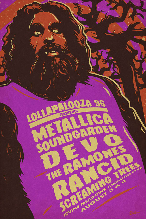 Lollapalooza poster art by Bill Wood.