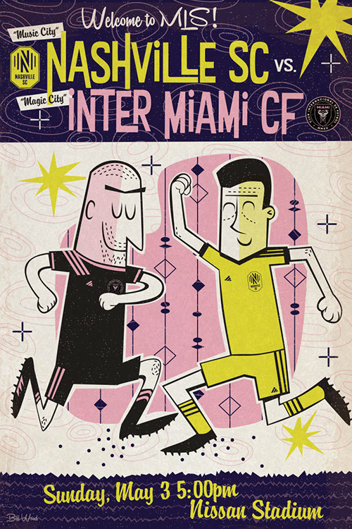 Major League Soccer poster art by Bill Wood.
