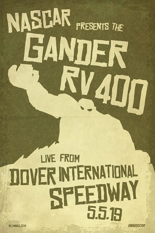 NASCAR poster art by Bill Wood.