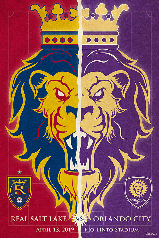 Real Salt Lake soccer art by Bill Wood.