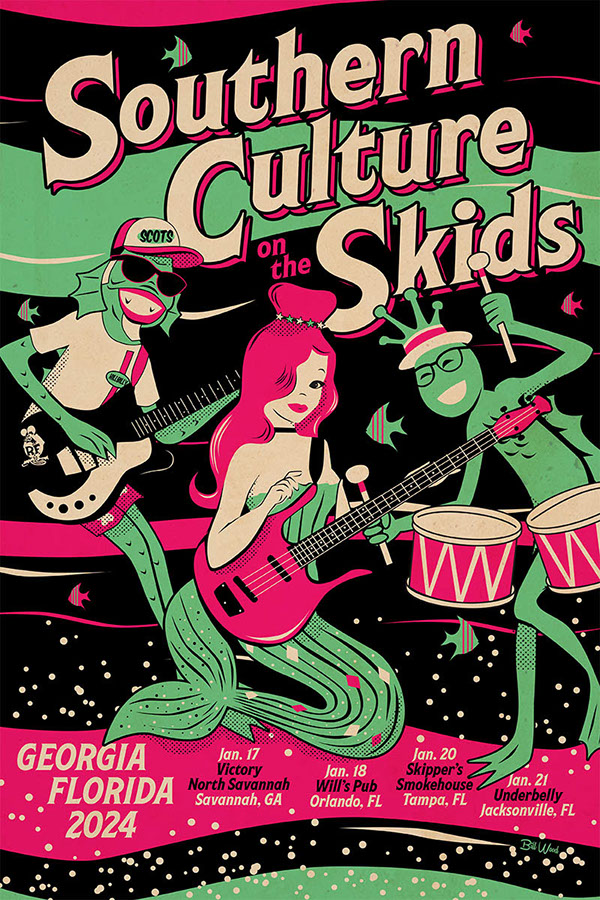 Hank Williams III poster art by Bill Wood.