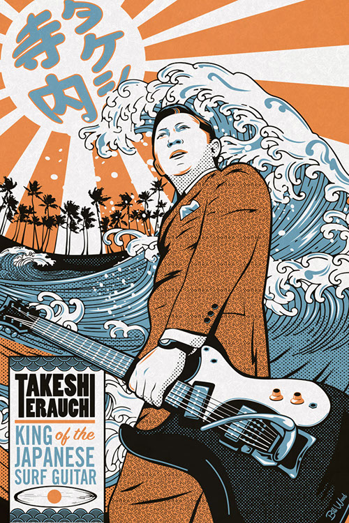 Takeshi Terauchi poster art by Bill Wood.