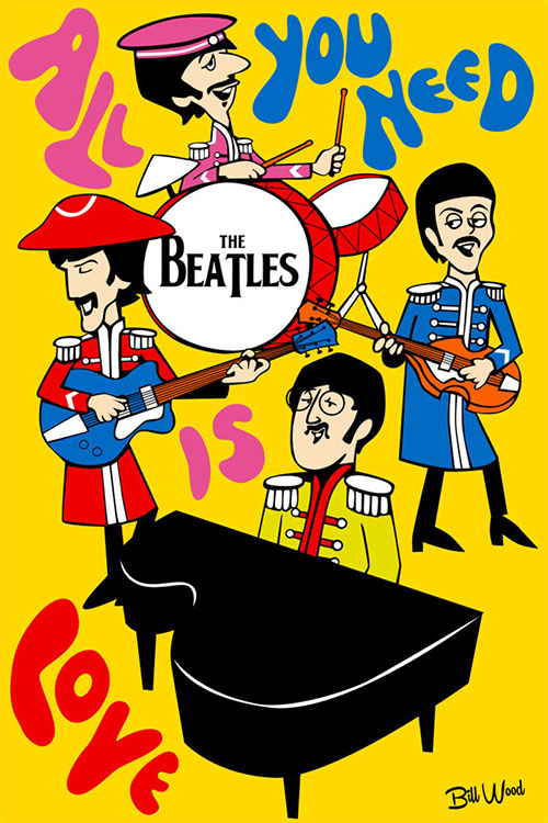 The Beatles poster art by Bill Wood.