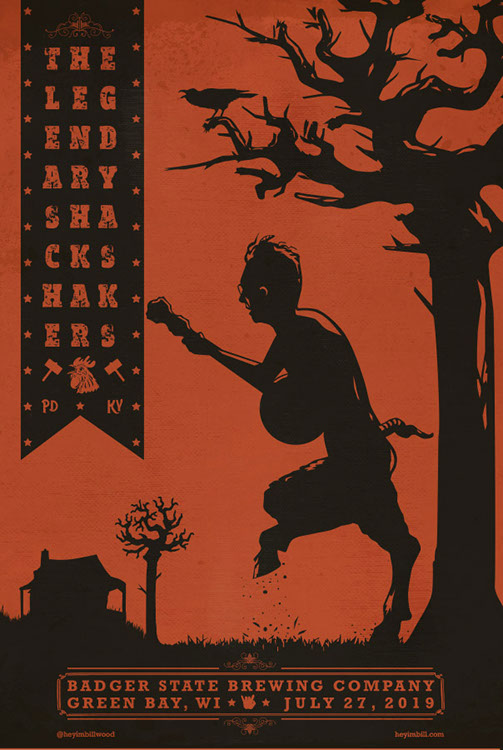 The Legendary Shack Shakers poster art by Bill Wood.