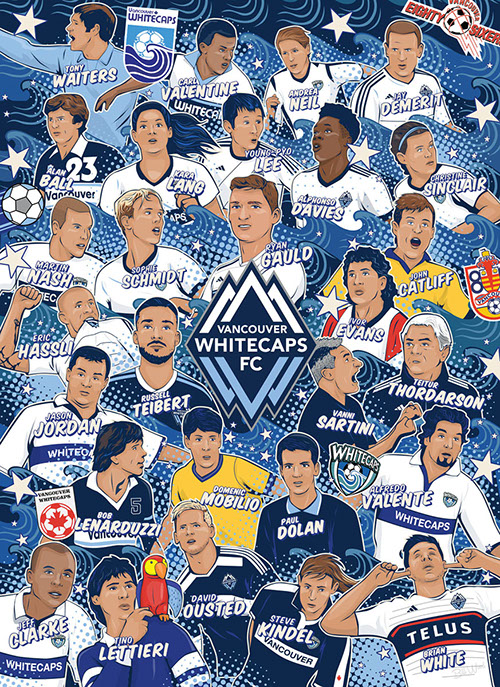 Seattle Sounders FC soccer poster art by Bill Wood.