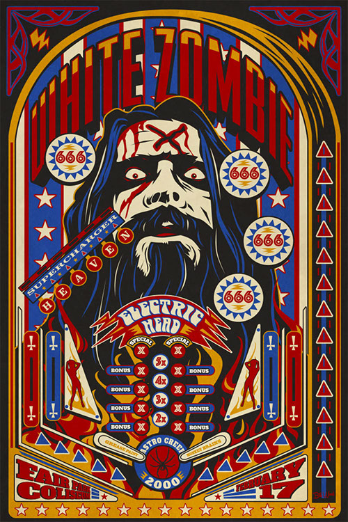 White Zombie poster art by Bill Wood.