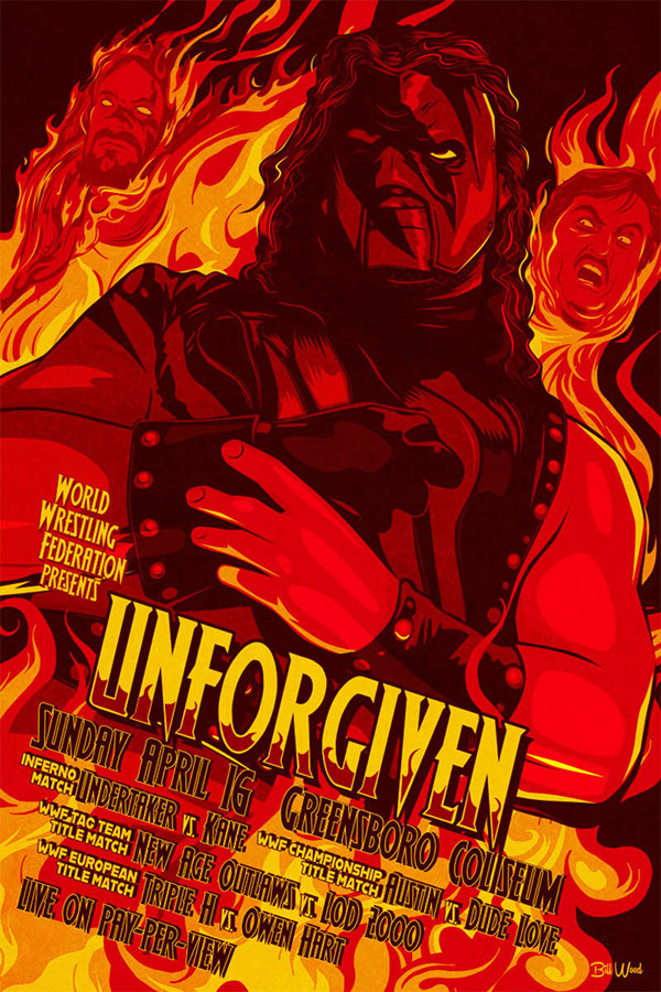 WWF Unforgiven 98 poster art by Bill Wood.